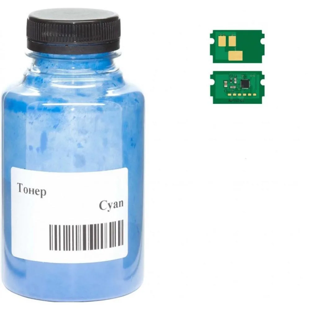 Тонер+чип АНК для Kyocera Mita ECOSYS P5021/P5026, TK-5240 ( тонер АНК, чип АНК) бутль 50г Cyan (3203380)
