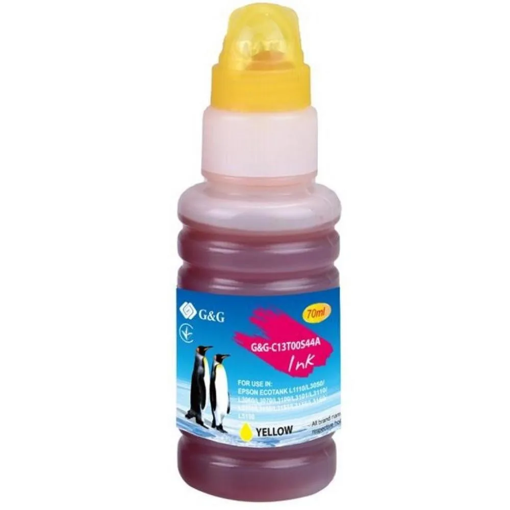 Контейнер с чернилами G&G Epson L3100, L3101, L3110, L3150, L3151, L1110, L3156, L3160, L5190 yellow G&G-C13T00S44A