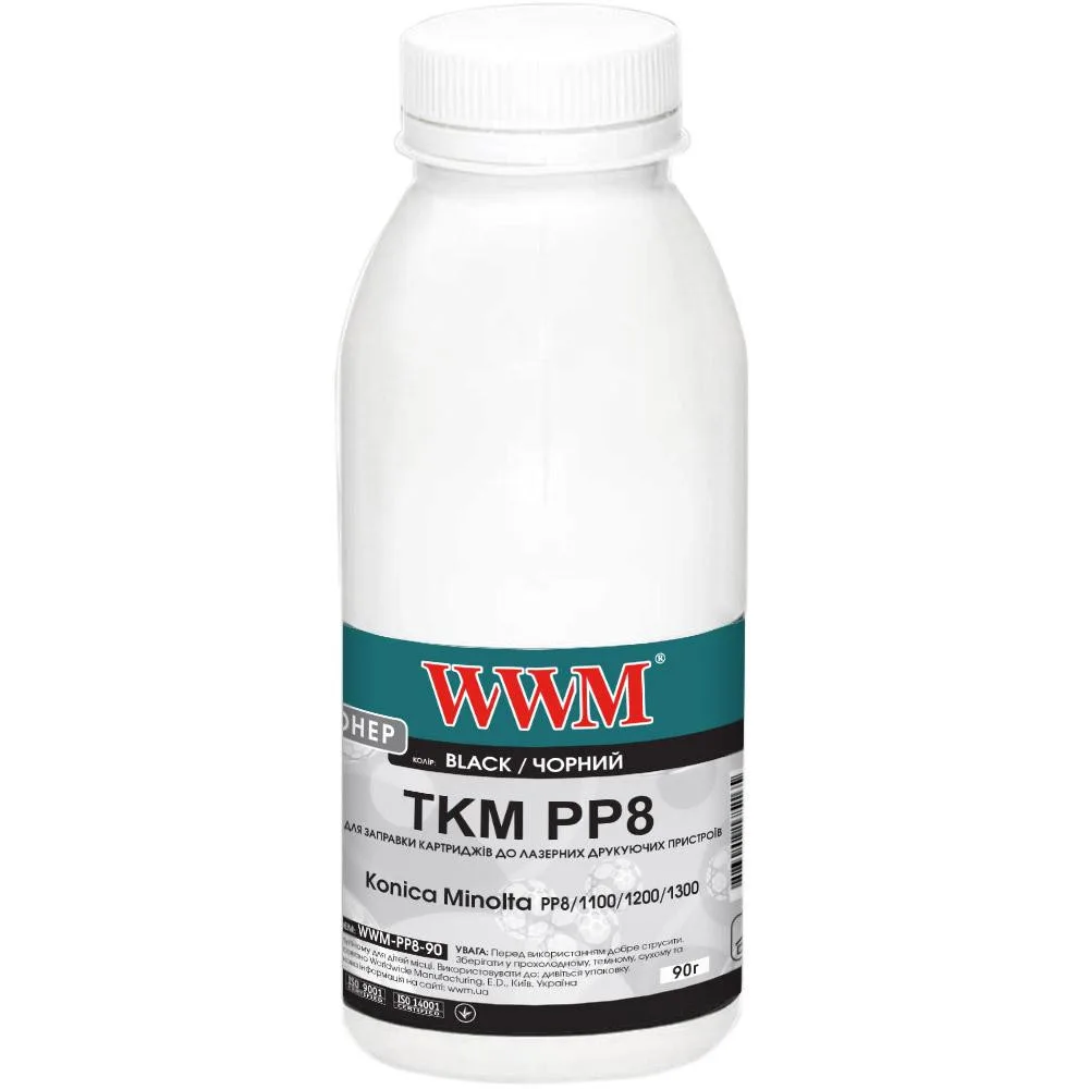 Тонер Konica Minolta PP8/1100/1200/1300, 90г Black WWM (WWM-PP8-90)