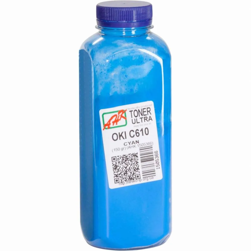 Тонер АНК для OKI C610 бутыль 150г Cyan (1505366) ULTRA COLOR