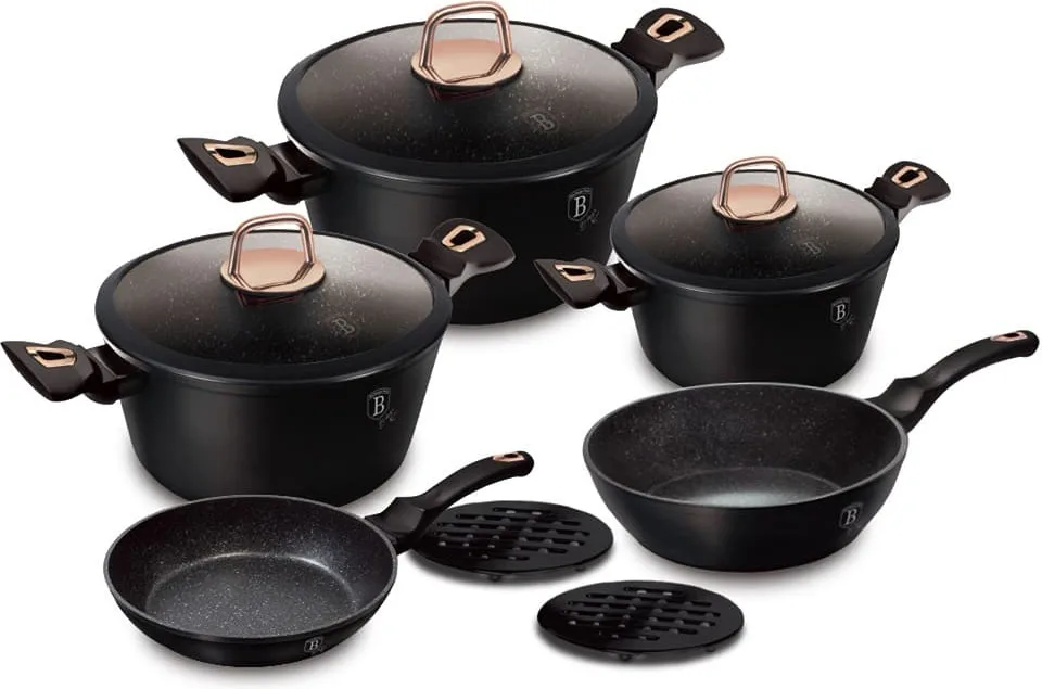 Набір посуду 10 предметів Berlinger Haus Black Rose Collection (BH-8168) (M-BH-8168)