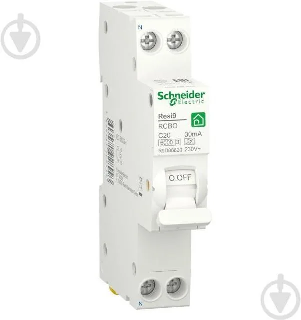 Schneider Electric RESI9 6kA 1M 1P+N 20A C 30mA А (R9D88620)
