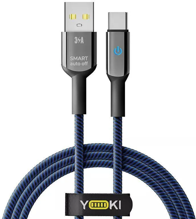 Кабель YOKI SMART USB to Type-C 3A 1.2m Dark Blue (YK-CASM312M4)