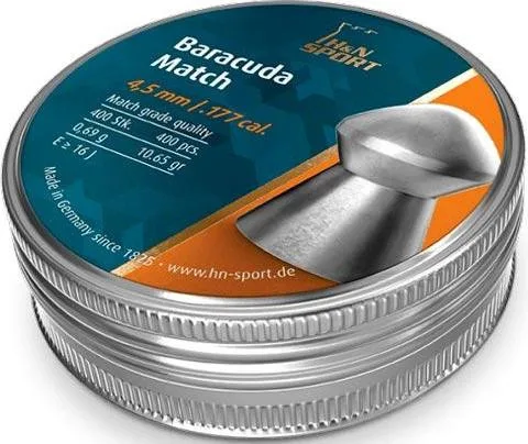 Пули пневматические H&N Baracuda Match 452 мм 0,69 г 400 шт/уп (92284520004)