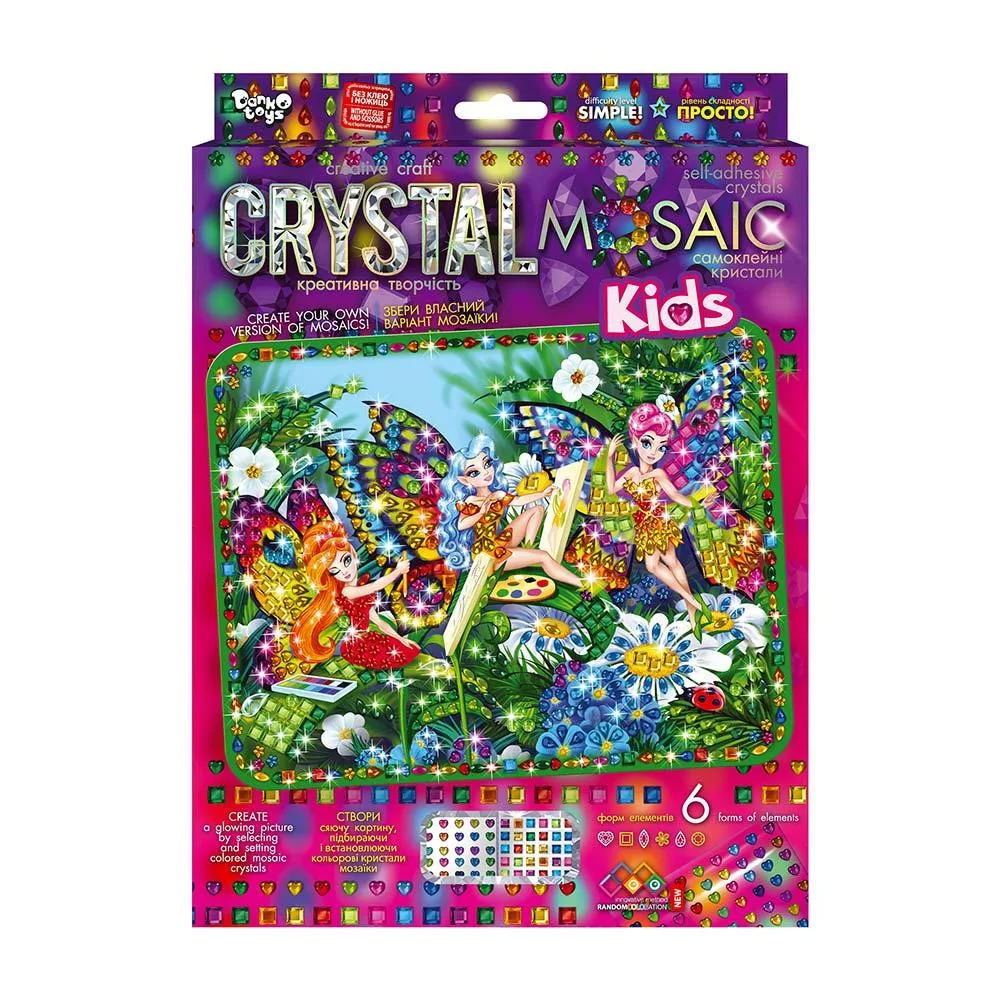 Набір креативної творчості "Kids Crystal Mosaic" CRMk-01-09, 6 форм елементів