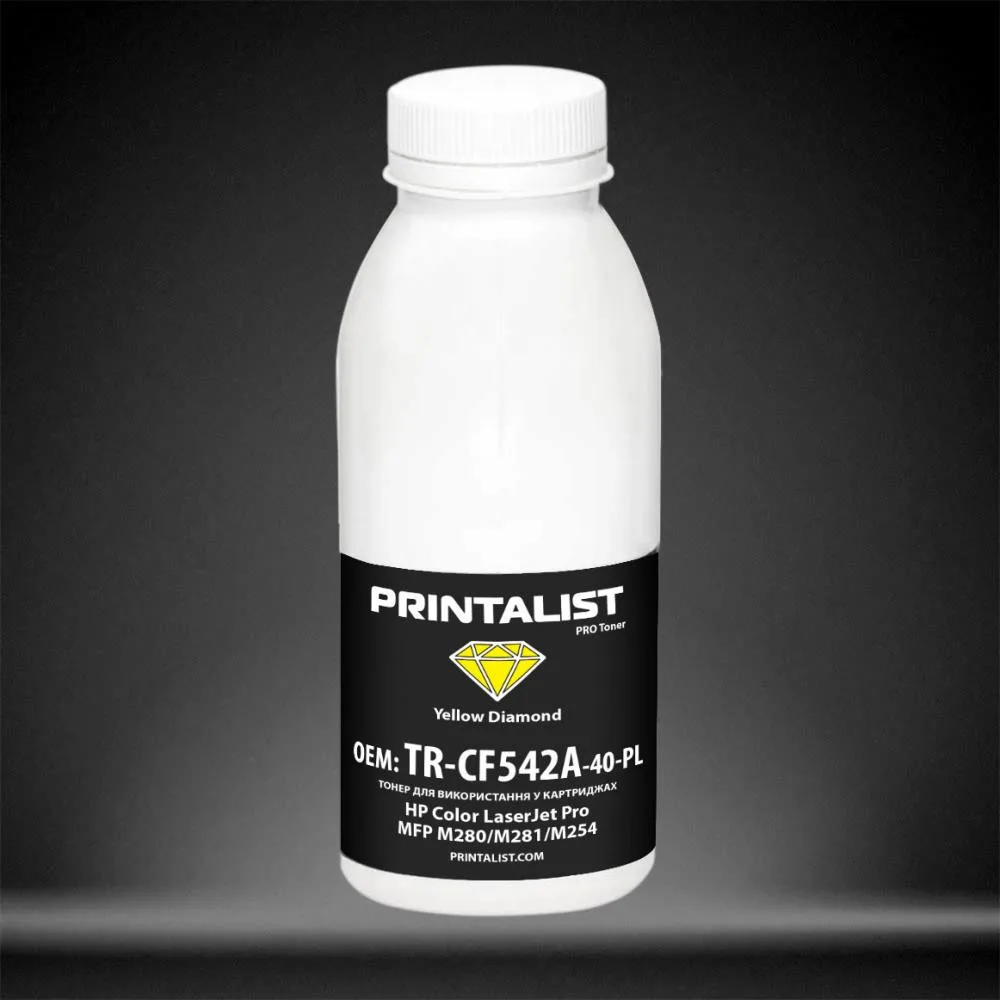 Тонер PRINTALIST для HP CLJ Pro MFP M280/M281/M254 бутыль 40г Yellow (TR-CF542A-40-PL)