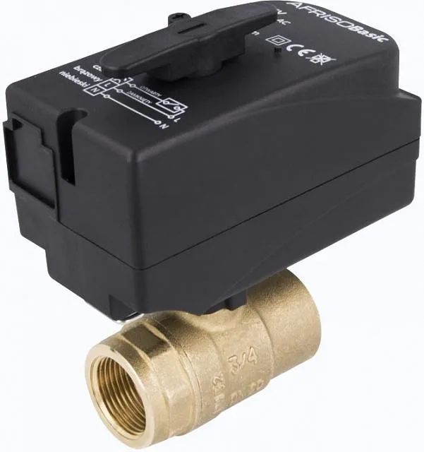 Двоходовий кульовий клапан н/з, AFRISO DN20, Rp3/4", kvs45 з приводом BEV 230 B (9021200)