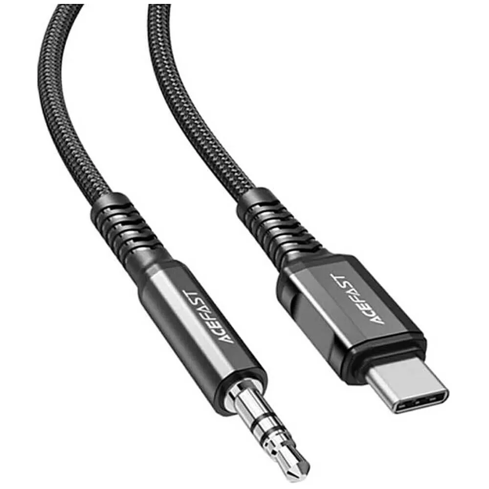 Кабель USB Type-C Acefast C1-08 USB-C to 3.5mm 1.2m Black (AFC1-08B)