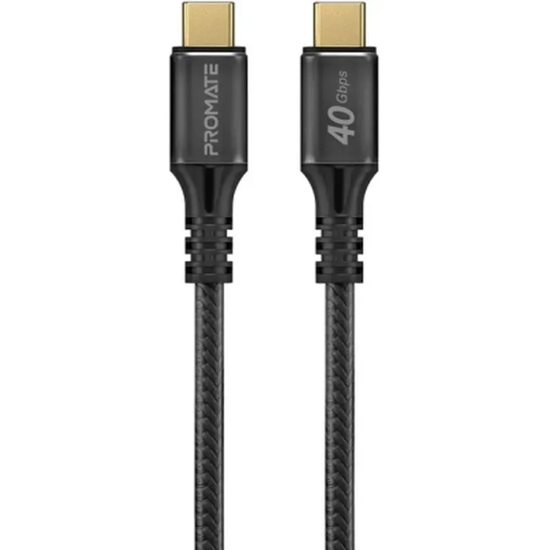 Кабель Promate PowerBolt240-1M USB Type-C to USB Type-C 240W PD 1 м Black (powerbolt240-1m.black)