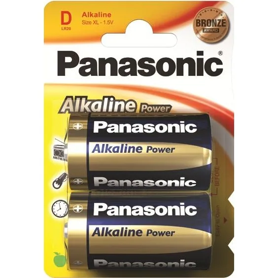 Батарейка Panasonic Alkaline Power D BLI 2, 1.5V 2шт. (LR20REB/2BP)