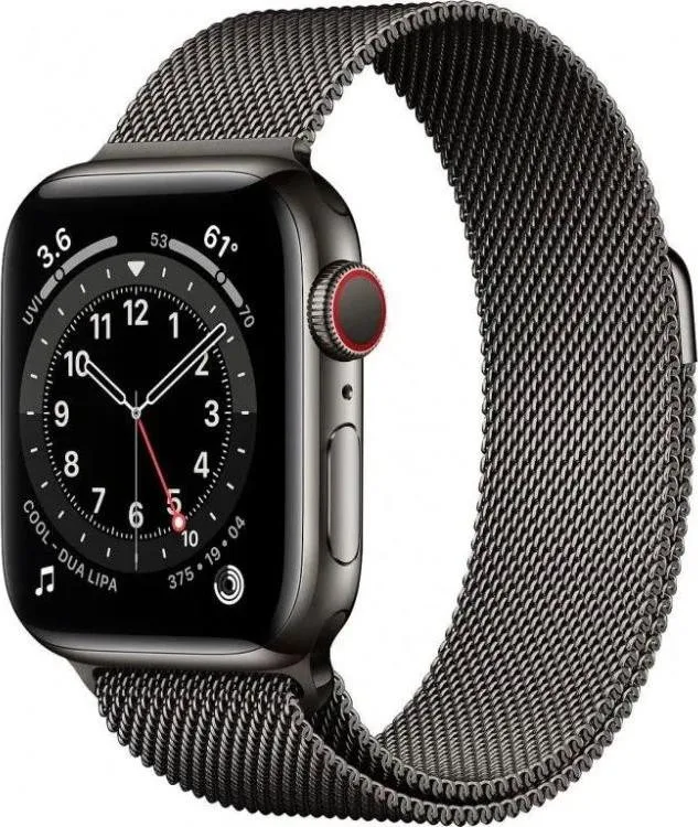 Смарт-годинник Apple Watch Series 6 GPS + Cellular 44mm Graphite Stainless Steel Case w. Graphite Milanese L. (M07R3)