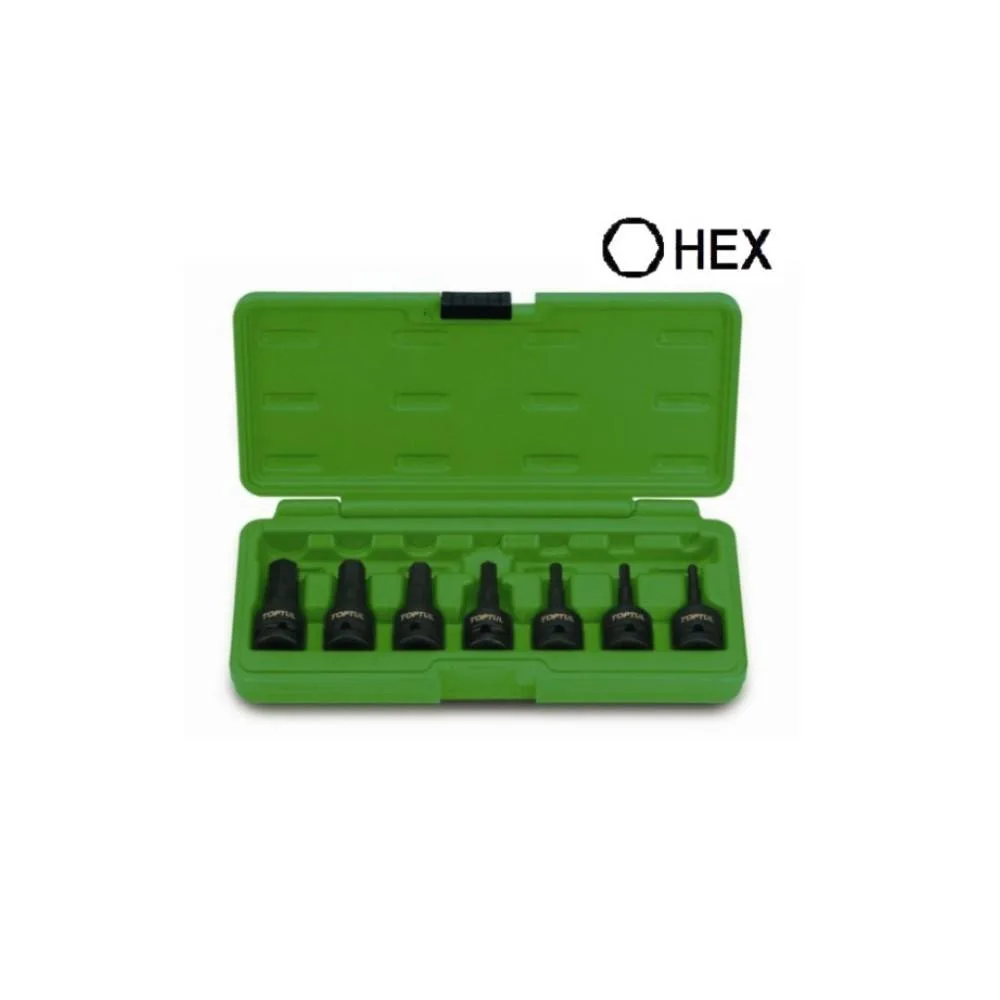 Набір насадок ударних TOPTUL HEX 1/2" 4-14 мм 7 од. GDAI0702