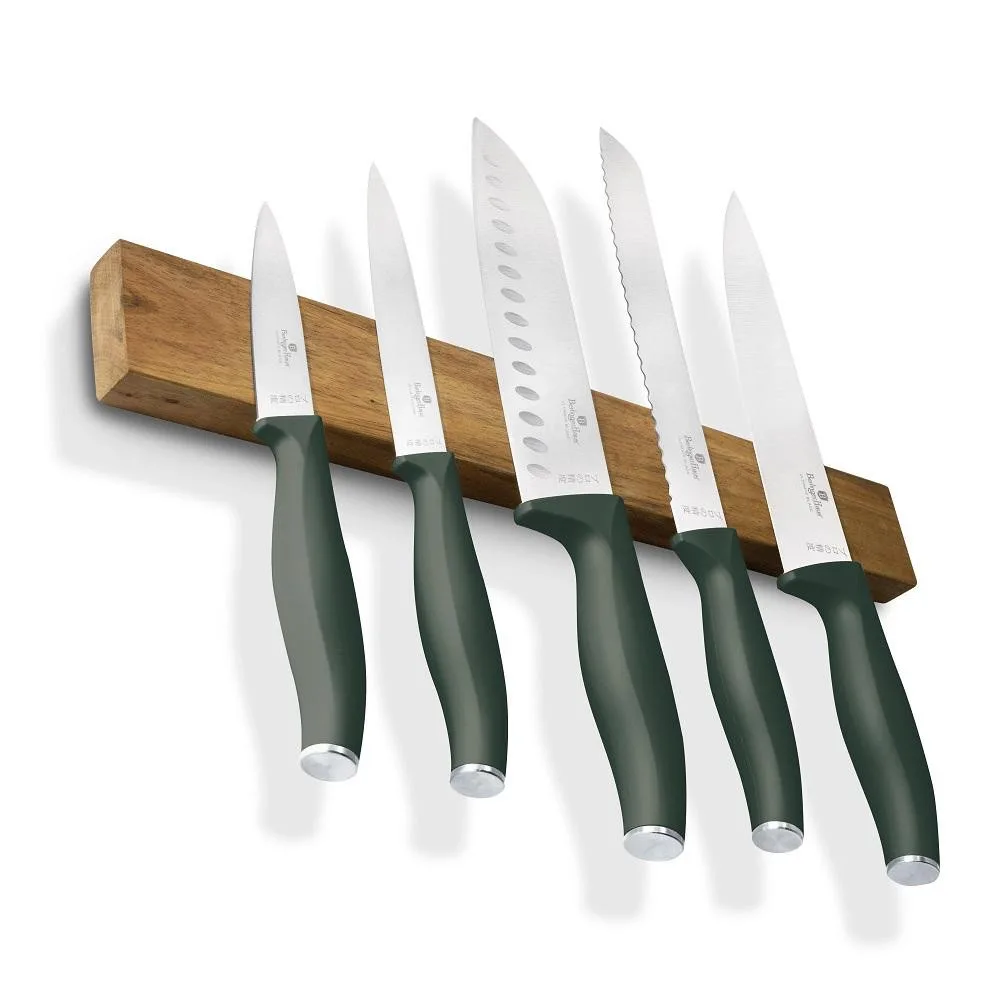 Набір ножів з магнітною планкою Berlinger Haus Matte Green Collection (BH-2978) (M-BH-2978)