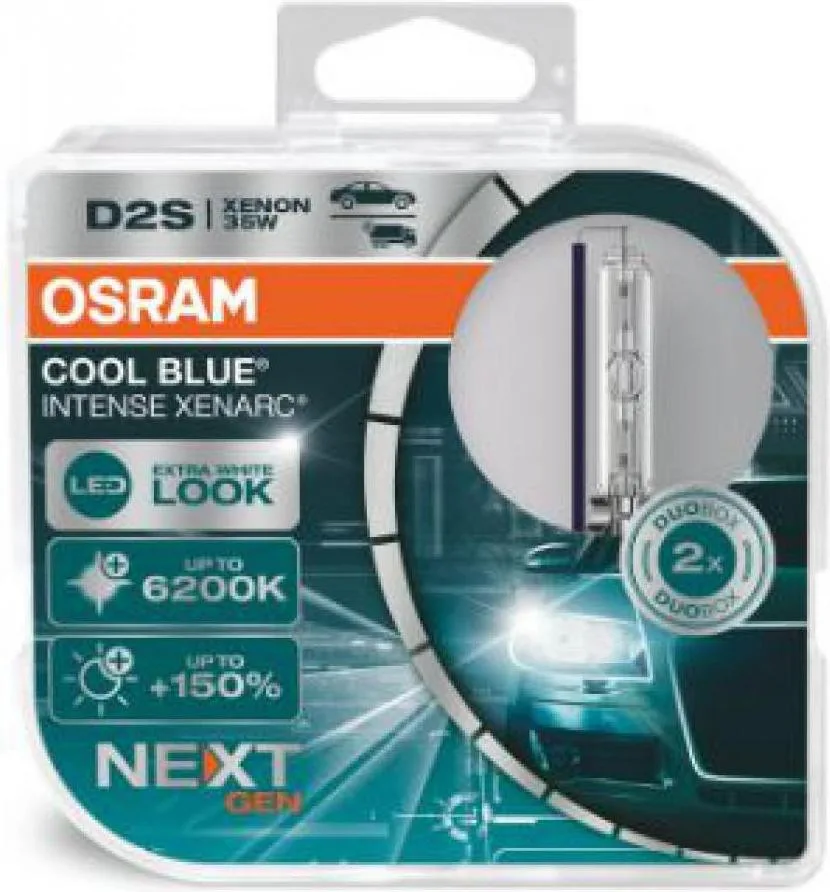 Комплект ксенонових ламп Osram D2S 35W P32d-2 Cool Blue Intense Next Gen +150% (66240CBN-HCB)