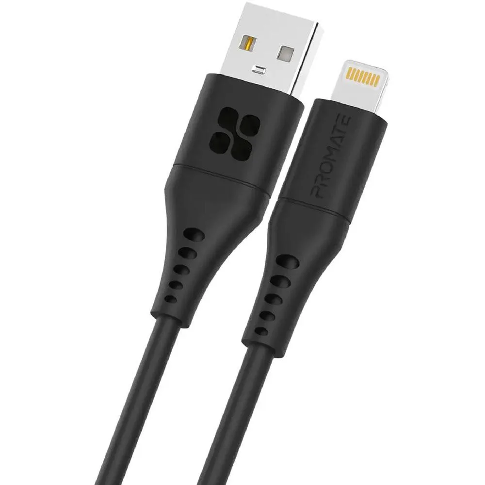Кабель Promate PowerLink-Ai200 USB to Lightning 2.4А 2 м White (powerlink-ai200.white)