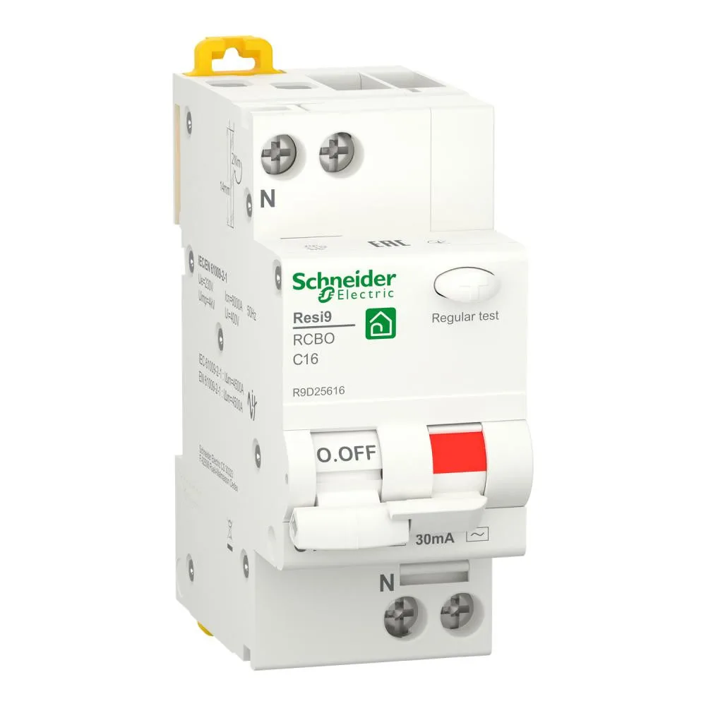 Schneider Electric RESI9 6kA 1P+N 10A C 30mA AC (R9D25610)