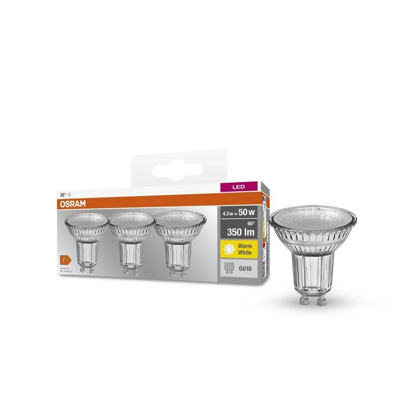 Osram Led PAR16 4.3W 350Lm 2700K GU10 3 шт. (4058075818392)