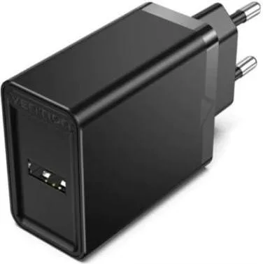 Зарядний пристрій Vention 1-port USB Wall Charger(12W) EU-Plug Black (FAAB0-EU)