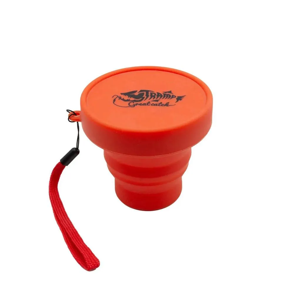Стакан складной силиконовый с крышкой Tramp TRC-083-orange