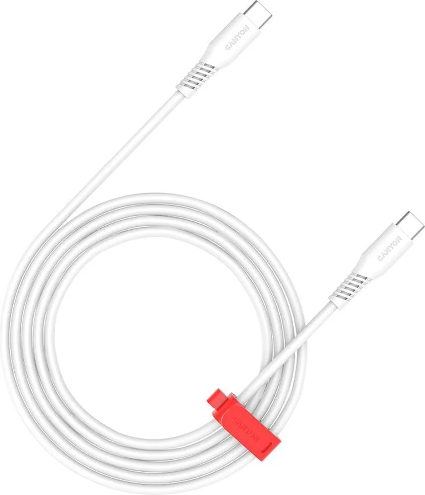 Дата кабель USB-C to USB-C 2.0m CC60SC 60W White Canyon (CNS-CC60SC20W)