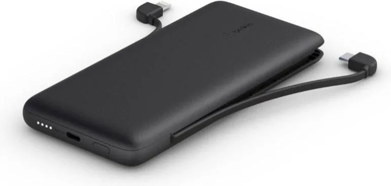 Акумулятор портативний літій-іонний Power Bank Belkin 10000мА·год 23Вт, кабель USB-С/Lightning, чорний (BPB006BTBLK)