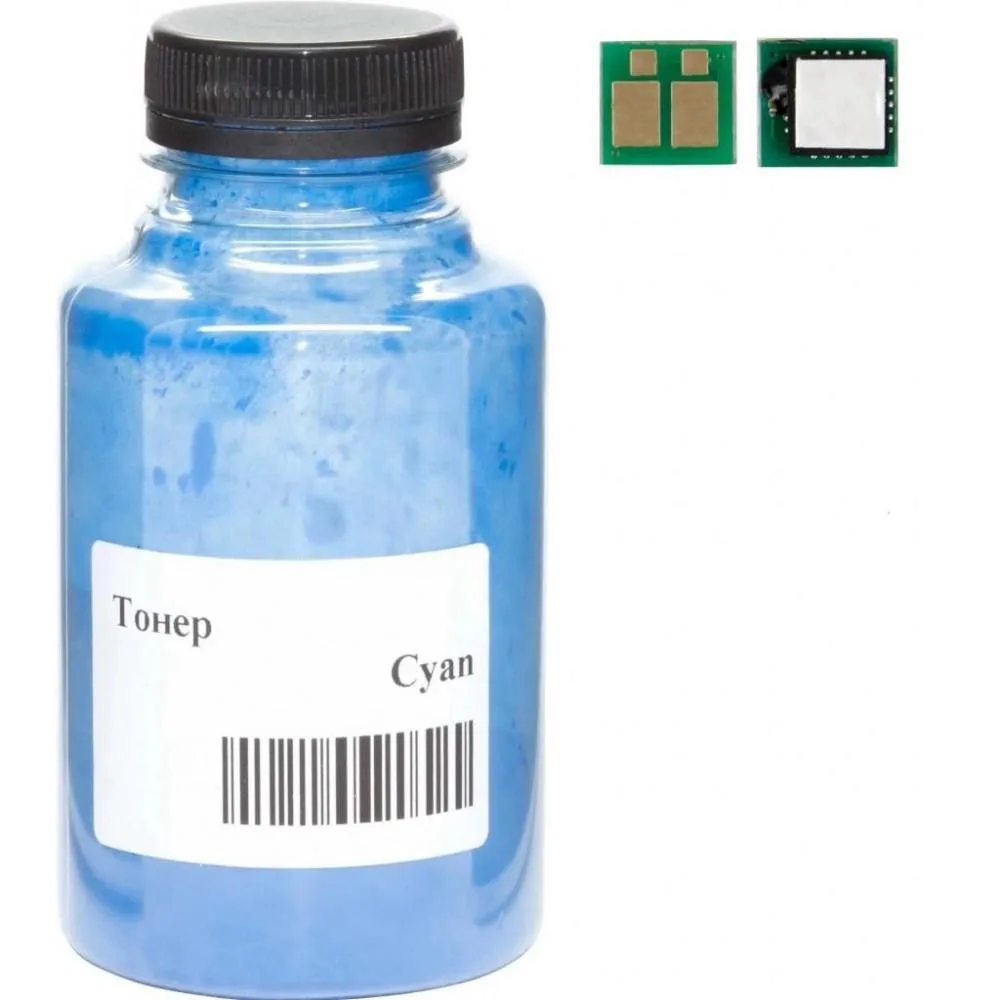 Тонер + чип АНК для Canon MF641/643/645, LBP-621/623, 054H бутыль 70г 2300 ст. Cyan (3203747)