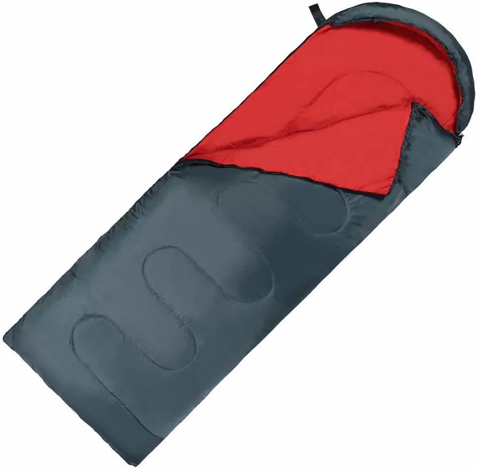 Спальный мешок одеяло SportVida SV-CC0063 +2 +21°C с капюшоном navy green-red R