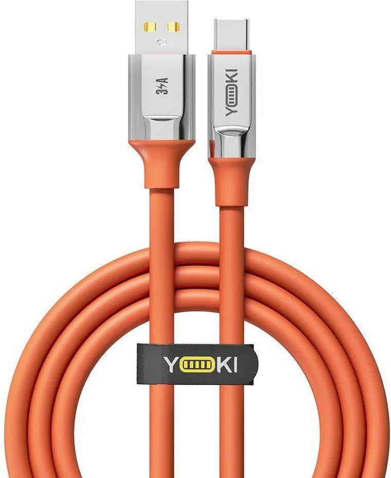 Кабель YOKI ULTRA USB to Type-C 3A 1.2m Orange (YK-CAUL612M9)