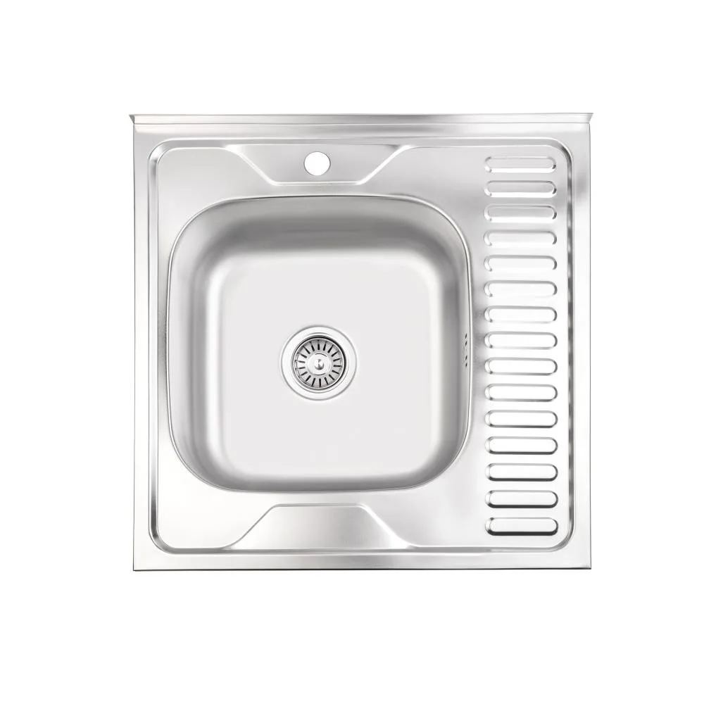 Кухонна мийка Brinex 6060-L 0,6 мм Satin (BRIN6060LSAT06)