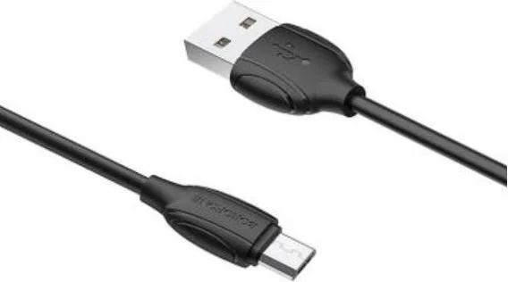 Кабель BOROFONE BX19 USB to Micro 2.4A, 1m, PVC, TPE connectors, Black (BX19MB)