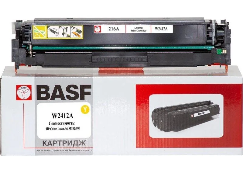 Картридж тон. BASF для HP CLJ M182/183 W2412A Yellow (BASF-KT-W2412A-WOC) без чипа