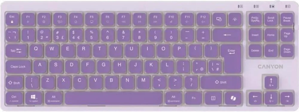 Клавіатура Canyon OnType 10 TKL Mechanical Silent Low-profile USB UA Violet (CNS-HKB10V)