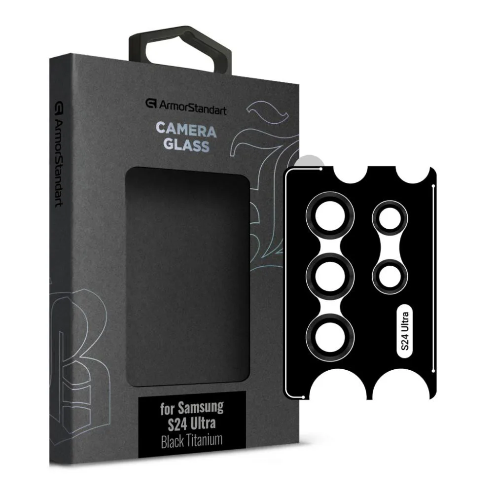 Захисне скло для камери ArmorStandart Supreme Black Icon для Samsung S24 Ultra Black Titanium (ARM76602)