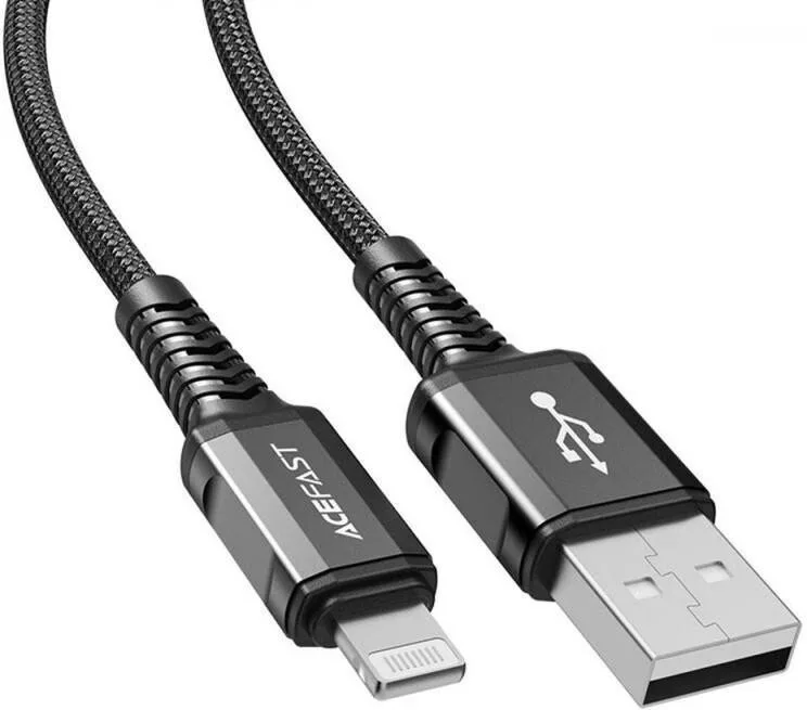 Кабель Lightning Acefast C1-02 USB-A to Lightning 1.2m Black (AFC1-02B)