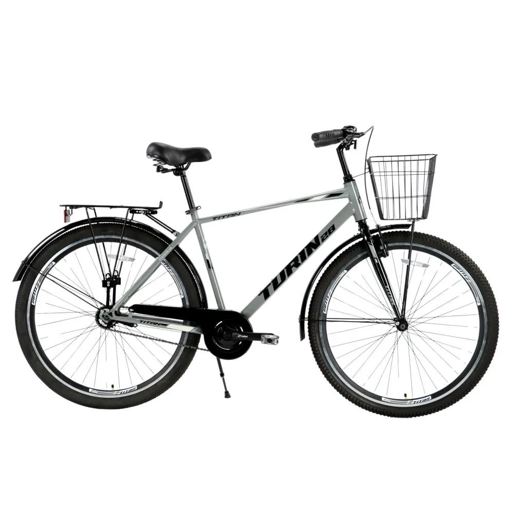 Велосипед 28 Titan Turin 2024 18 grey-black 28TWCT-005108