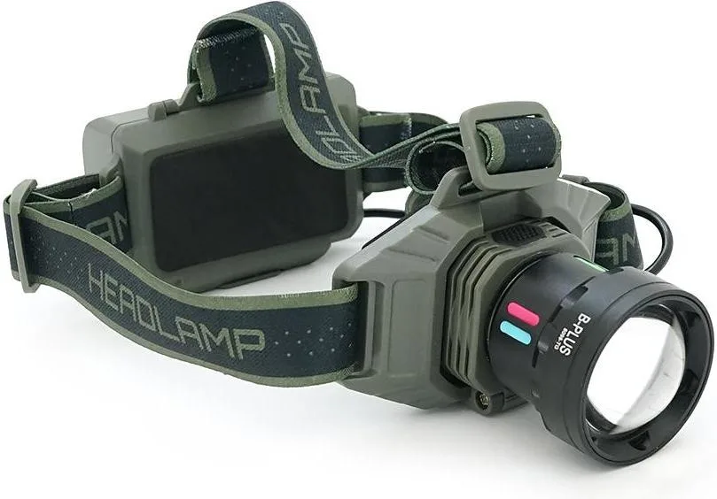 Налобний ліхтарик BP-8098TG, Zoom, 1 режим, корпус метал, водостійкий, живлення від 2*18650, індикація заряду, Type-C кабель, BOX (Y-43996)