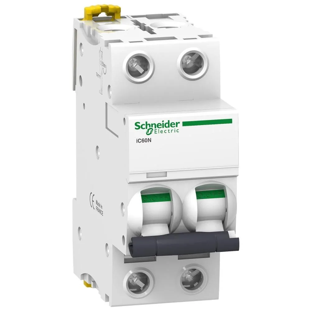 Schneider Electric Acti9 iC60N, 2P, 6A, 6kA, C (A9F79206)