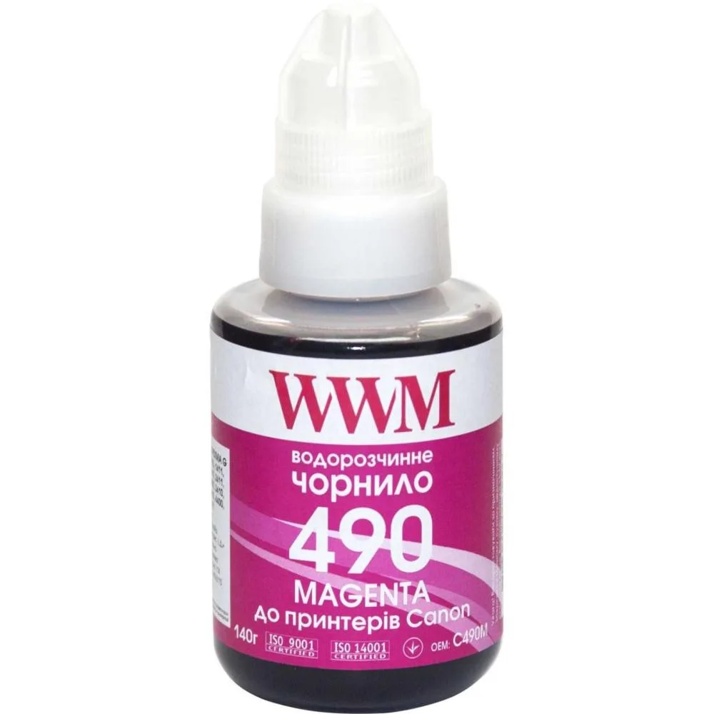 Чернила WWM GI-490 для Canon G1400/G2400/G3400 140г Magenta (C490M)