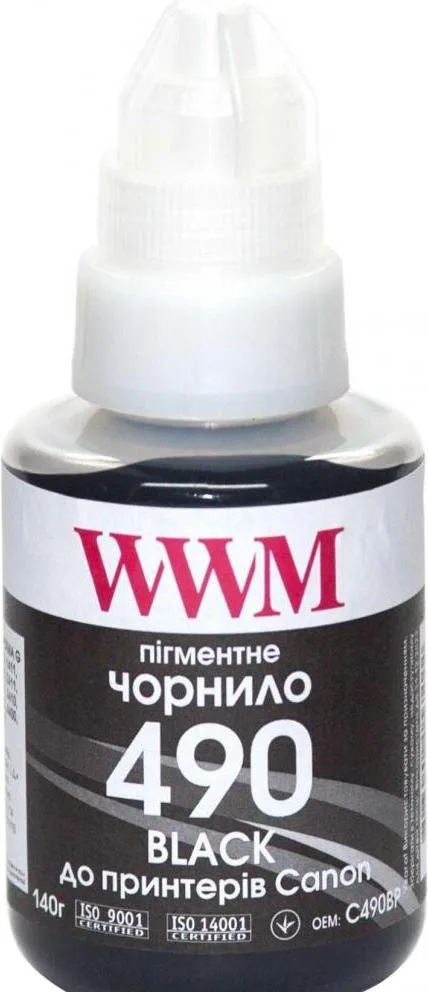 Чернила WWM GI-490 для Canon G1400/G2400/G3400 140г Black Пигментные (C490BP)