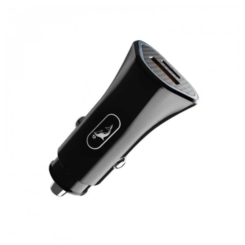 Автомобільний зарядний пристрій SkyDolphin SZ16L PD+QC3.0 (2USB, 3.1A) Black (AZP-000088) + кабель Lightning