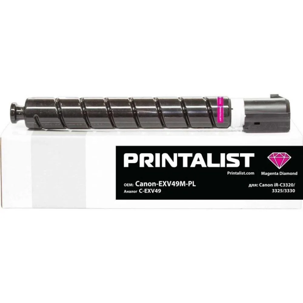 Туба с тонером PRINTALIST для Canon iR-C3320/3325/3330 C-EXV49 Magenta ( 19000 коп.) (Canon-EXV49M-PL)