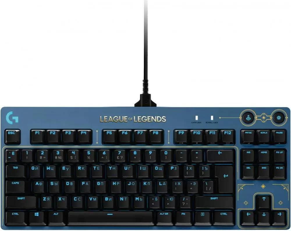 Клавiатура Logitech G PRO Mechanical Keyboard League of Legends Edition - LOL-WAVE2 Blue (920-010537) (UA)