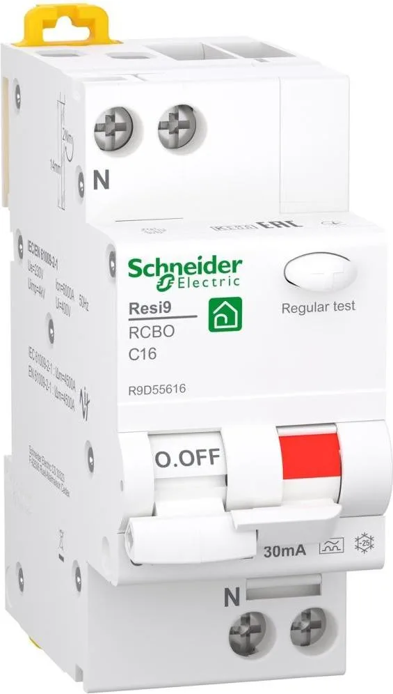 Schneider Electric RESI9 6kA 1P+N 16A C 30mA А (R9D55616)