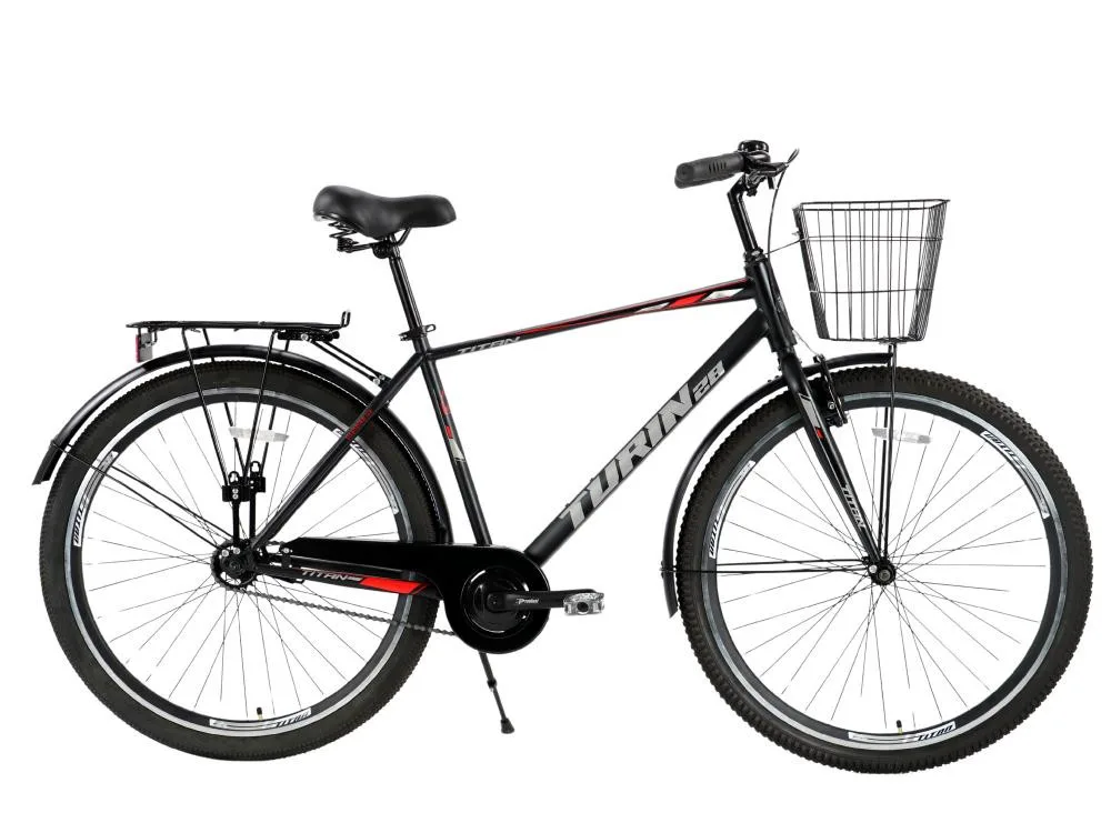 Велосипед 28 Titan Turin 2024 18 black-red 28TWCT-005110