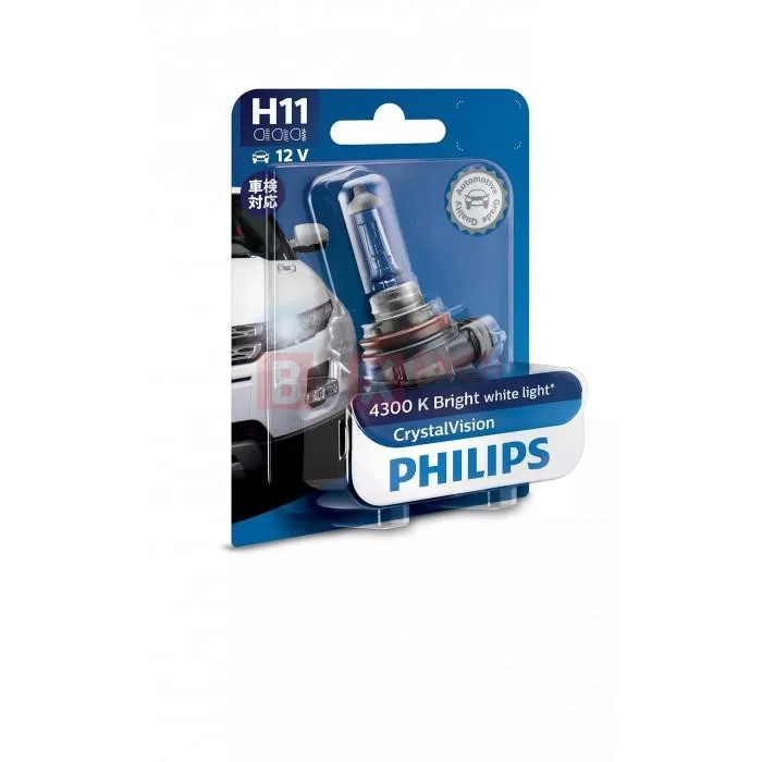Галогенова лампа PHILIPS 12362CVB1 H11 12V 55W PGJ19-2 CrystalVision