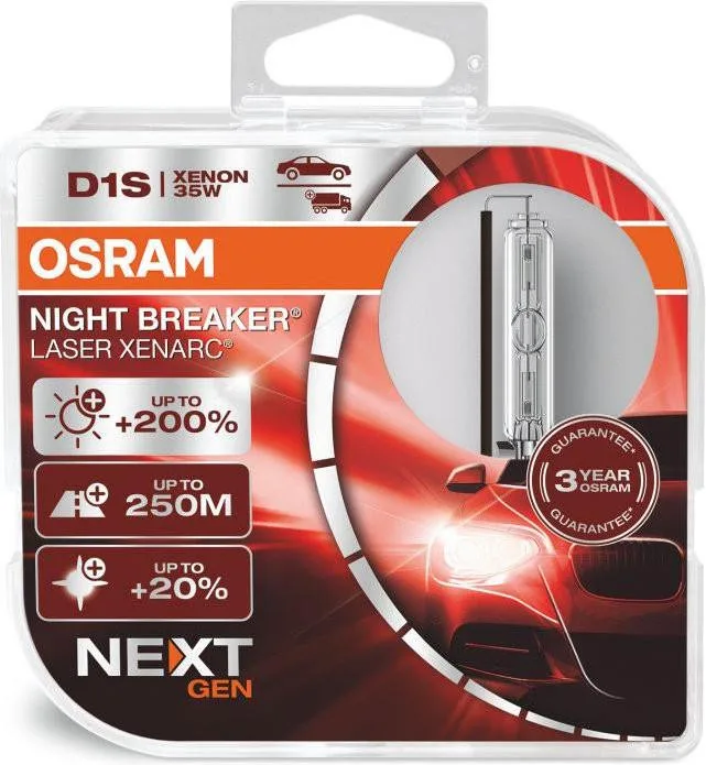 Комплект ксенонових ламп OSRAM 66140XNN-HCB Night Breaker Laser NG +200% D1S 85V 35W P32d-2 XENARC HardDuopet