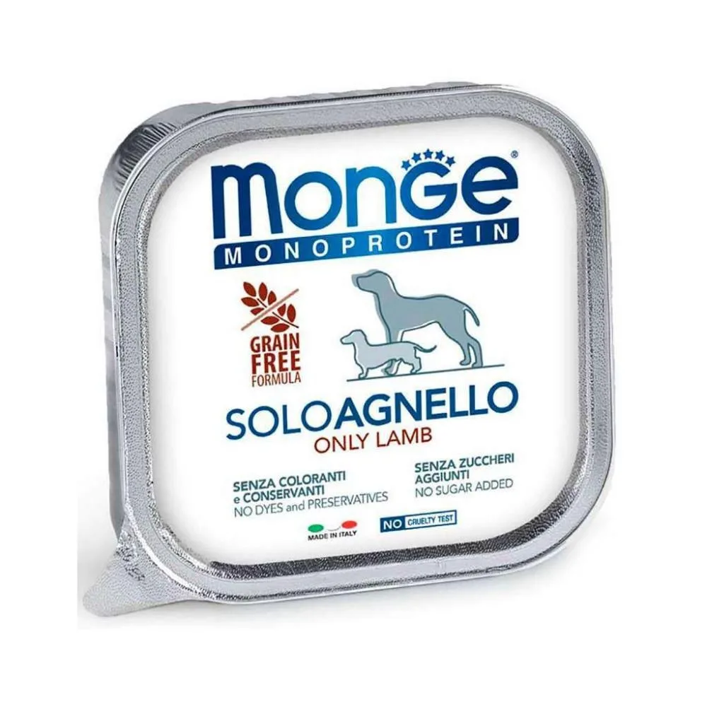 Monge Monoprotein Dog Solo Agnello вологий корм з ягнятком для собак, 150 гр