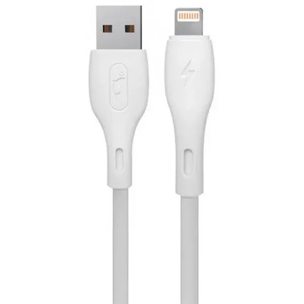 SkyDolphin S22L Soft Silicone USB - Lightning 1м, White (USB-000599)