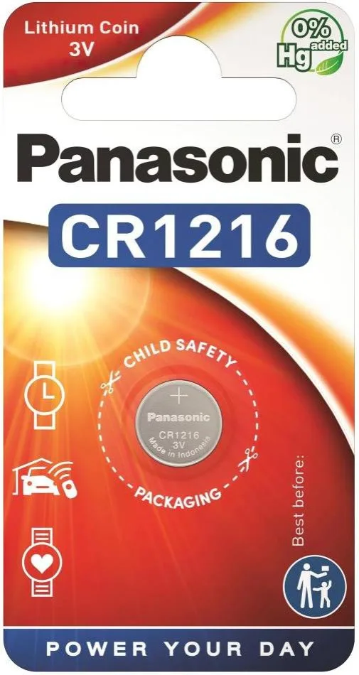 Батарейка Panasonic CR 1216 BLI 1 LITHIUM (CR-1216EL/1B)