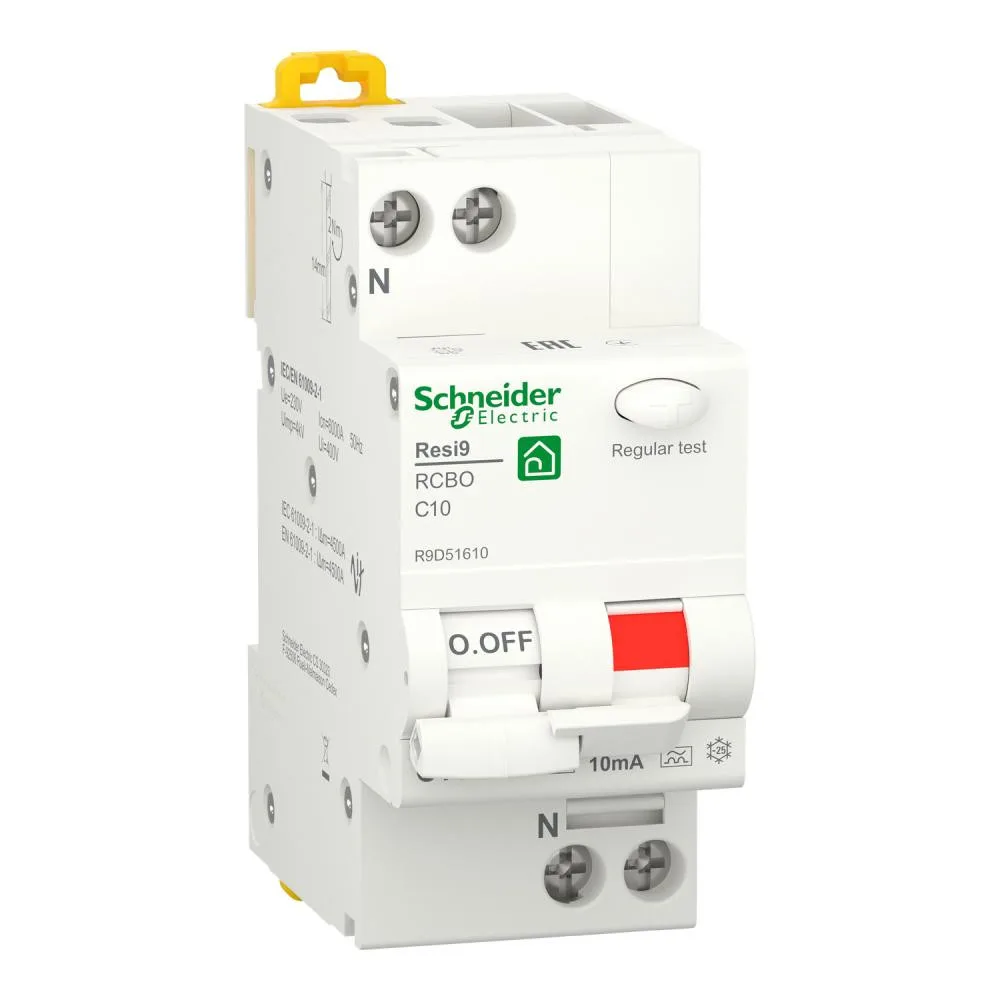Schneider Electric RESI9 6kA 1P+N 10A C 10mA А (R9D51610)